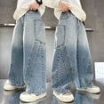 thumbnail image 5 of WMQPNNS Boys Baggy Jeans Fashion Streetwear Boys Jeans Size 16 Elastic Waist Casual Wide Leg Denim Pants with Pockets,Size 9-10 Years,2-Light Gray, 5 of 5
