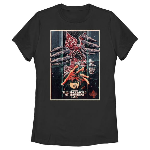 Netflix Women's Stranger Things Retro Massacre At Hawkins Lab Graphic T-Shirt