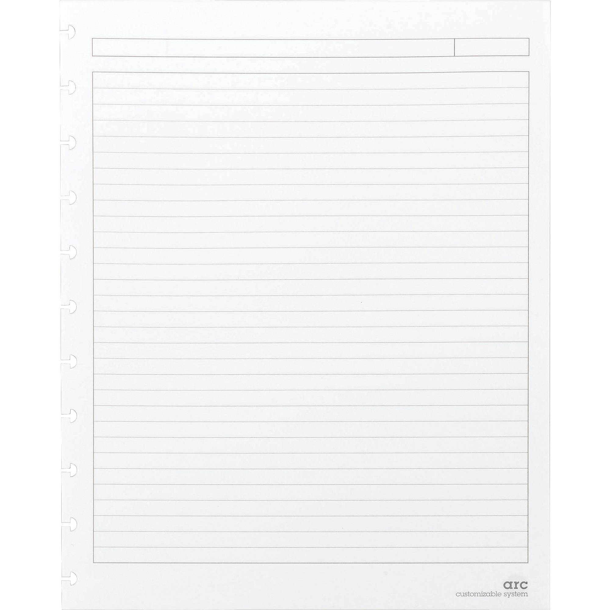 StaplesÂ® Arc System Ruled Premium Refill Paper, White, 81/2" x 11