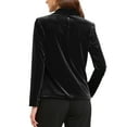 thumbnail image 3 of INSPIRE CHIC Women's Blazer Velvet Shawl Collared Long Sleeve Botton Down Business Cocktail Suit Jackets XL Black, 3 of 6