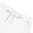thumbnail image 5 of Coorders George Men’s Elastic Waist Cargo Shorts, Lightweight Linen Loose Fit Drawstring Short with Pockets, White, XL, 5 of 9
