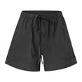 thumbnail image 4 of Ahuyic Solid Color Elastic Waist Button Girls Shorts Kids Casual Summer Bottoms 3-14Y, 4 of 5