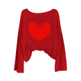 thumbnail image 4 of qucoqpe Valentine's Day Womens Tops Fashion Heart Love Printed Crew Neck Pullover Shirts Long Sleeve Sweatshirts, 4 of 5
