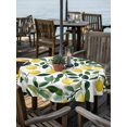 thumbnail image 2 of Outdoor Table Cloth with Umbrella Hole and Zipper, Summer Lemon Waterproof Round Tablecloth 54 Inch, Yellow Fruits Green Botanical Pastoral Washable Table Cover for Outside Party Patio Picnic, 2 of 8