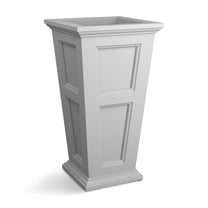 Mayne Fairfield 19" x 19" x 34" Square Tall White Self Watering Plastic Planter