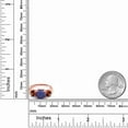 thumbnail image 4 of Gem Stone King 18K Rose Gold Plated Silver Blue Lapis and Red Garnet 3 Stone Engagement Ring for Women (4.00 Cttw, Gemstone, Cushion 8MM, Size 7), 4 of 5