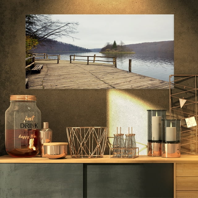Plitvice Lakes Wooden Bridge - Landscape Photo Canvas Art Print