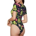 thumbnail image 3 of Gaeub Avocado Love Women'S Short Sleeve One Piece Swimsuit Sexy High-Waisted Bodysuit For Swimming, Beach, Sports - X-Large, 3 of 9