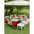 thumbnail image 4 of Outdoor Tablecloths with Umbrella Hole & Zipper, Sage Green Strawberry Tablecloth Rectangle 60x84 Inch, Spring Floral Watercolor Summer Botanical Waterproof Table Cloth, Patio/Pool Table Covers, 4 of 8