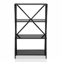 Furniture of America Vorsko Industrial Metal 4-Shelf Bookcase in Black