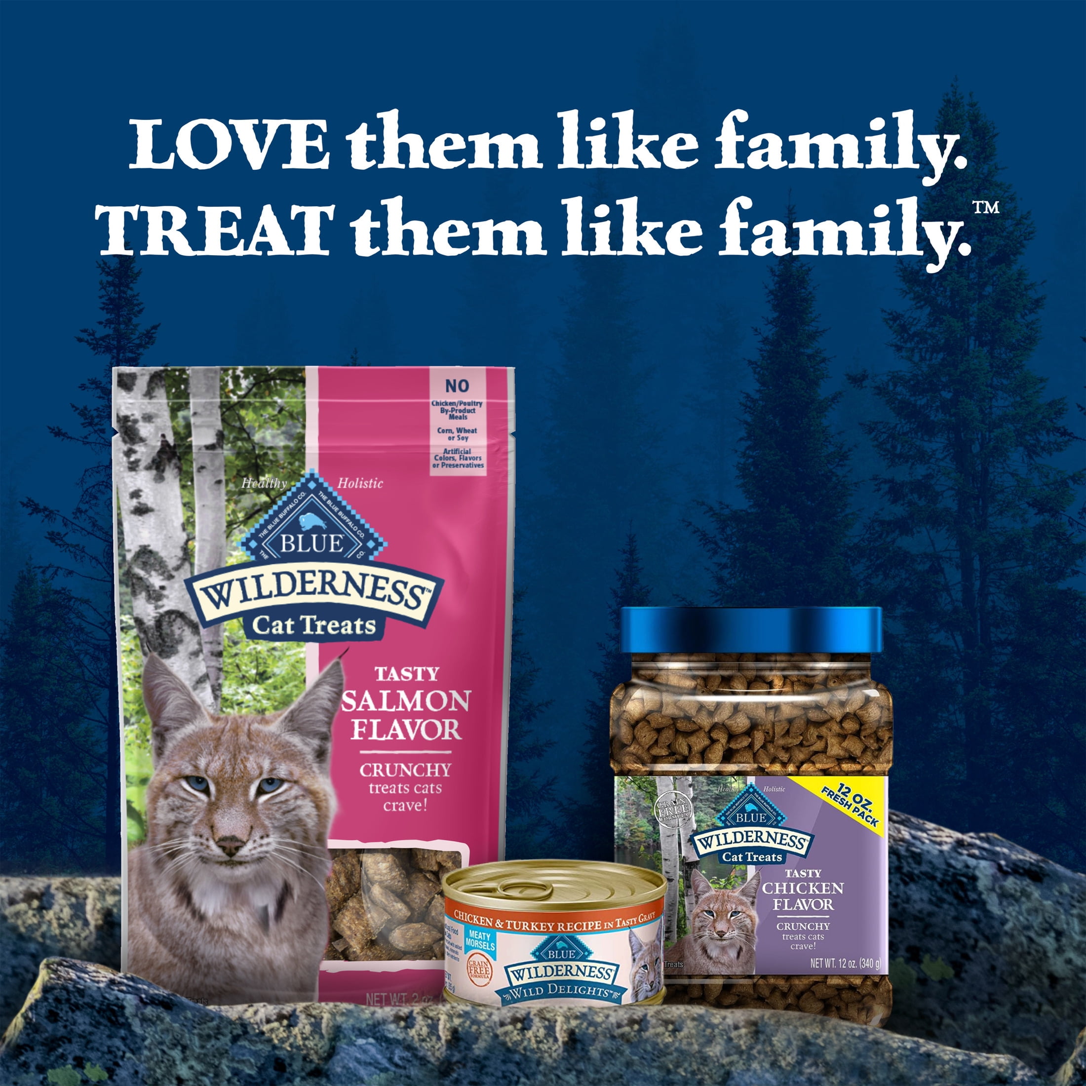 Blue Buffalo Wilderness Crunchy Cat Treats, Tasty Salmon Flavor, 2-oz. Bag