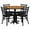 Natural Top/Black Vinyl Seat, variant on Flash Furniture 36'' Round Mahogany Laminate Table Set with X-Base and 4 Ladder Back Metal Chairs - Black Vinyl Seat