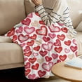 thumbnail image 3 of Flannel Fleece Throw Blanket for Sofa Couch Bed Valentine''s Day Red and Pink Love Heart Soft Cozy Lightweight Blanket for Adults/Kids 49x59inch, 3 of 6