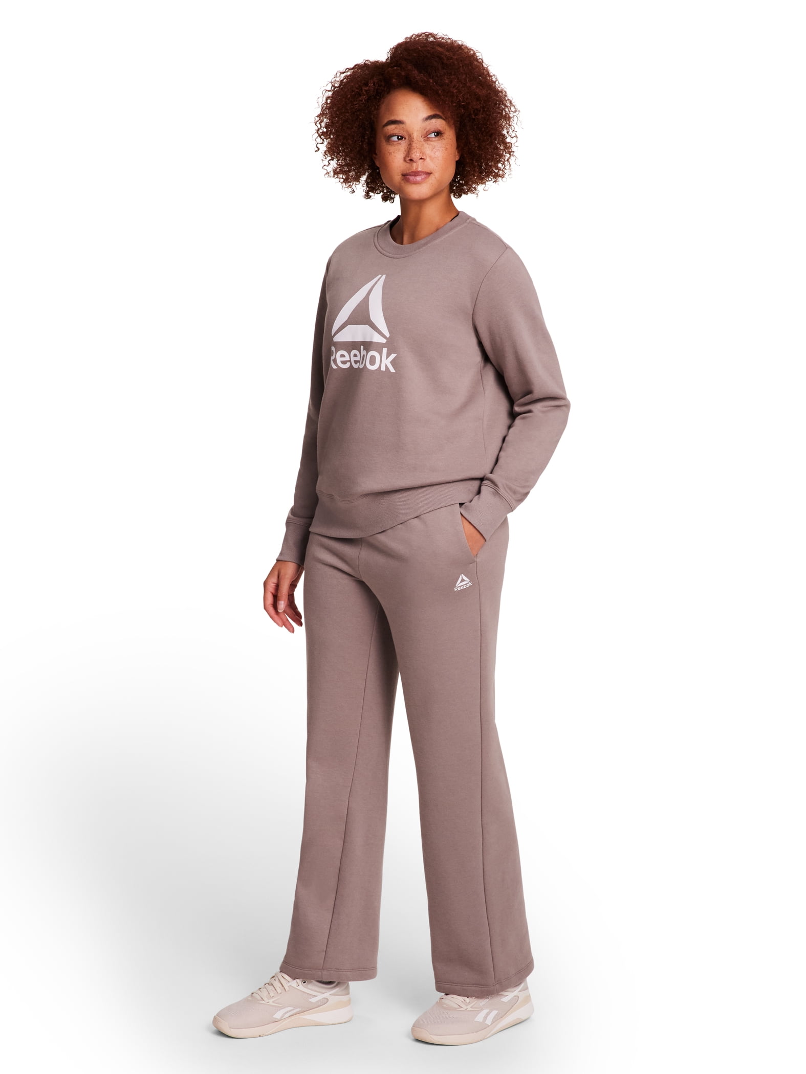 Reebok Women's and Women's Plus Sport Core Crewneck and Straight Leg Pant 2-Piece Set, Sizes XS-4X