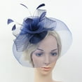thumbnail image 3 of D-GROEE Fascinator Hat for Women,Tea Party Fascinator Hat Elegant Feather Veil Mesh Retro Hat Feather Fascinator for Cocktail Wedding, 3 of 8