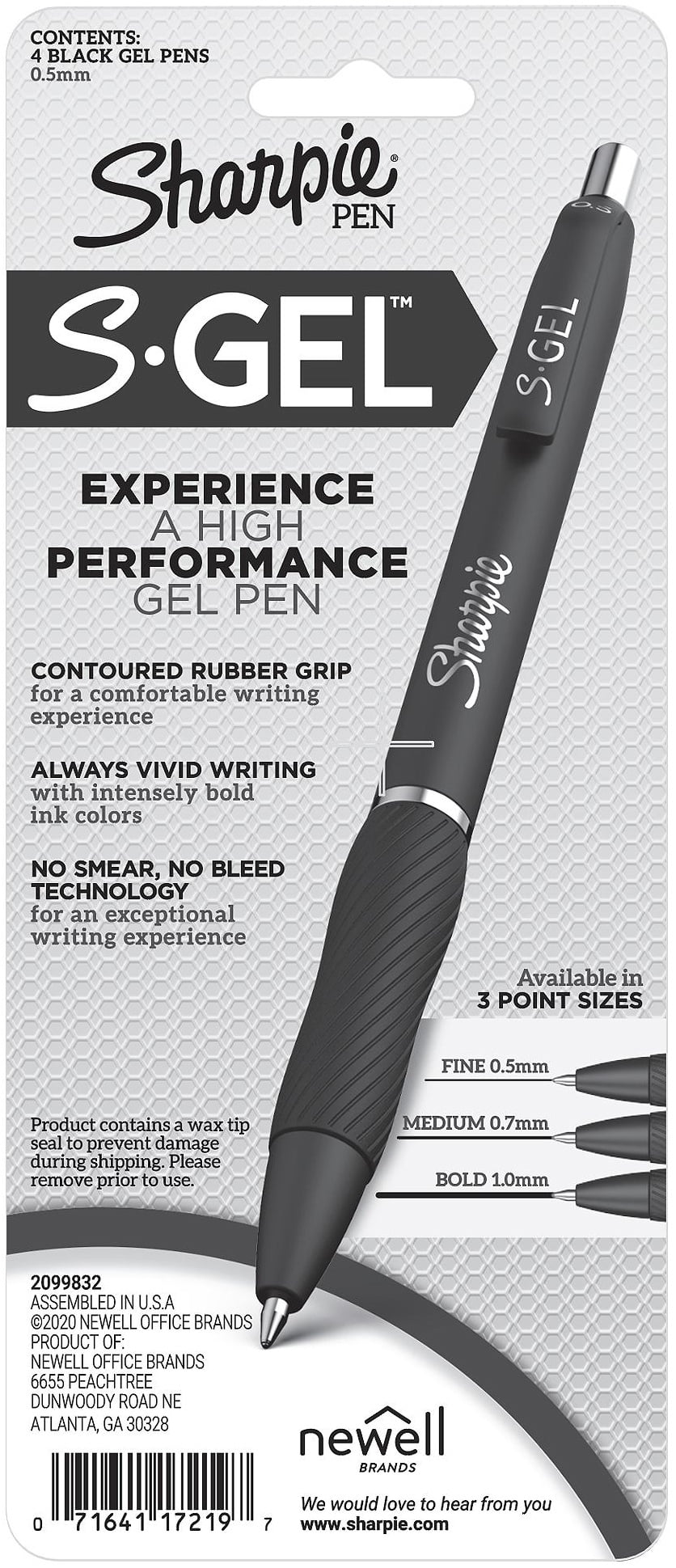 Sharpie SGel .5Mm Fine Point Pens 4/PkgBlack Walmart Canada
