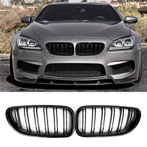 Front Grille, Kidney Grill Replacement for BMW 2012-2017 6 Series F06 F12 F13 (ABS, Gloss Black)