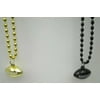 33" Black and Gold Football Mardi Gras Beads (Dozen)