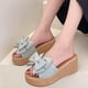 thumbnail image 5 of Mujeres Bowknot Beach Summer Pantuflas Plataforma Slope Heels Plus Size Shose Wmkox8yii  hj789, 5 of 7