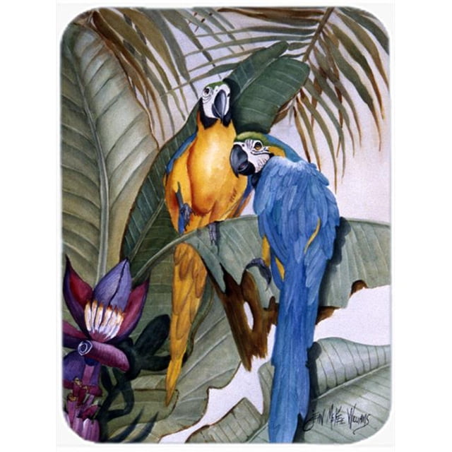 Carolines Treasures Parrots Glass Cutting Board, Large