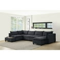 thumbnail image 5 of Contemporary Home Living 157" Madison Dark Gray 7-Piece Modular Sectional Sofa Chaise with USB, 5 of 7