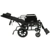 Karman Healthcare KM5000F22W KM5000 22 in. seat Lightweight Reclining Transport Wheelchair with Removable Desk Armrest