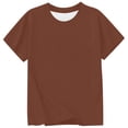 thumbnail image 3 of Rhuody Tops For Boys Spring T Shirt Short Sleeve Tee Cartoon Letter Prints Round Neck Blouse Soft Boy Summer Tops 1-2 Years Brown, 3 of 3