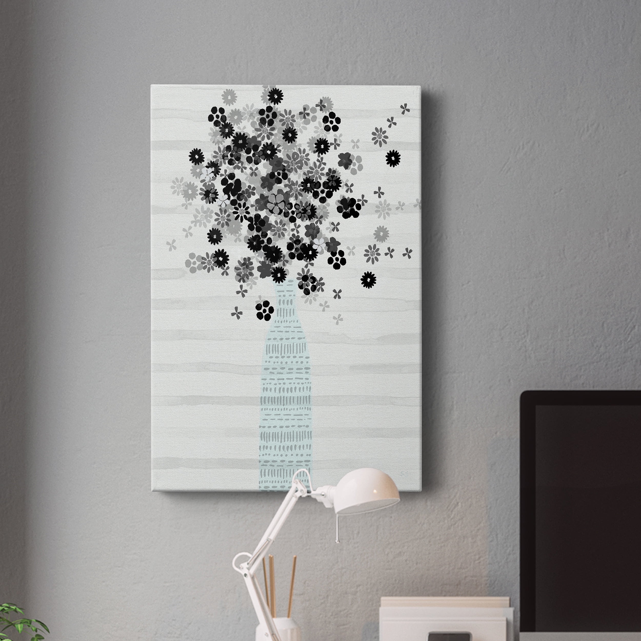 Bouquet of Black & White Premium Gallery Wrapped Canvas - Ready to Hang - 40 x 60