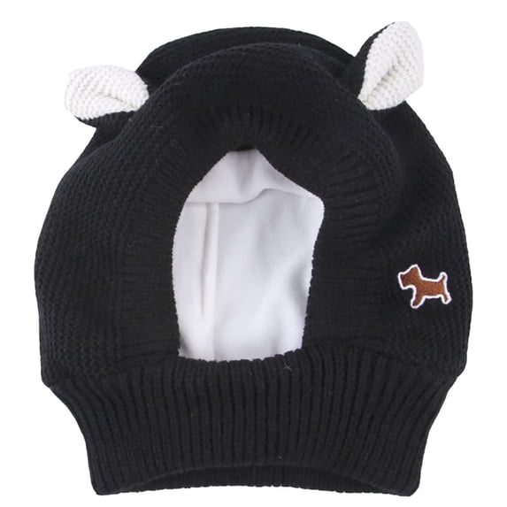 Pet Headgear Autumn And Winter Rabbit Ears Plus Velvet Knitted Large Dog Golden Retriever Warm Windproof Hat Beauty Anti-Noise Pet Warm Hat Hat With Ears Cute,Black