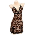 thumbnail image 3 of DYMADE Womensl Babydoll Lingerie Lace Leopard Print Sexy V-Neck Sleeveless Nightdress Nightshirt Nightgown, 3 of 4