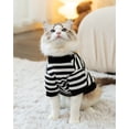 thumbnail image 5 of Small Dog Hoodie, Stripe Dog Onesie Pajamas with D-ring, Dog Shirt Outfits for Puppy Small Dogs Girl Boy Black S, 5 of 6