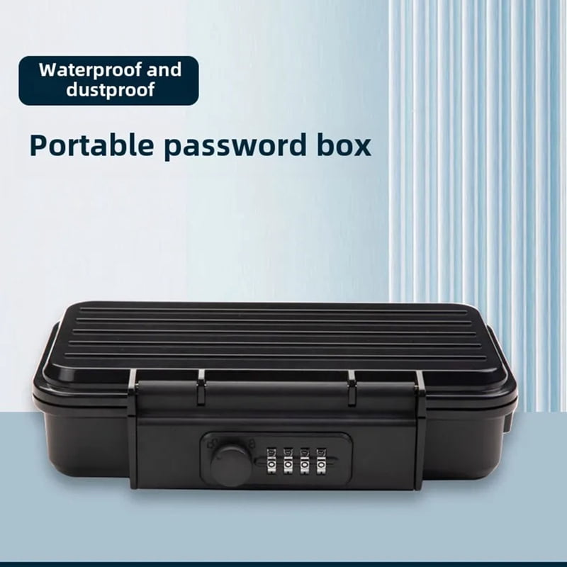 Outdoor PortableTravel Safe Box Large Capacity Security Lockbox Code Waterproof Key Lock Box with Removable Cable Handle