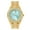 GOLD-TEAL, variant on Women's 44mm Solitaire Bezel Watch - Bling-ed Out Adjustable Band - 14k Gold Tone Finish with Ravishing Crystals - Simulated Diamond Watch with Roman Dial