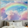 thumbnail image 2 of Fenyluxe  Rainbow Cloud Tapestry, Wall Art, Rainbow and Pink Cloud with Sunshine in Pastel Sky, Aesthetic Nature Landscape, Bedroom Living Room Decor 40x60inch, 2 of 6