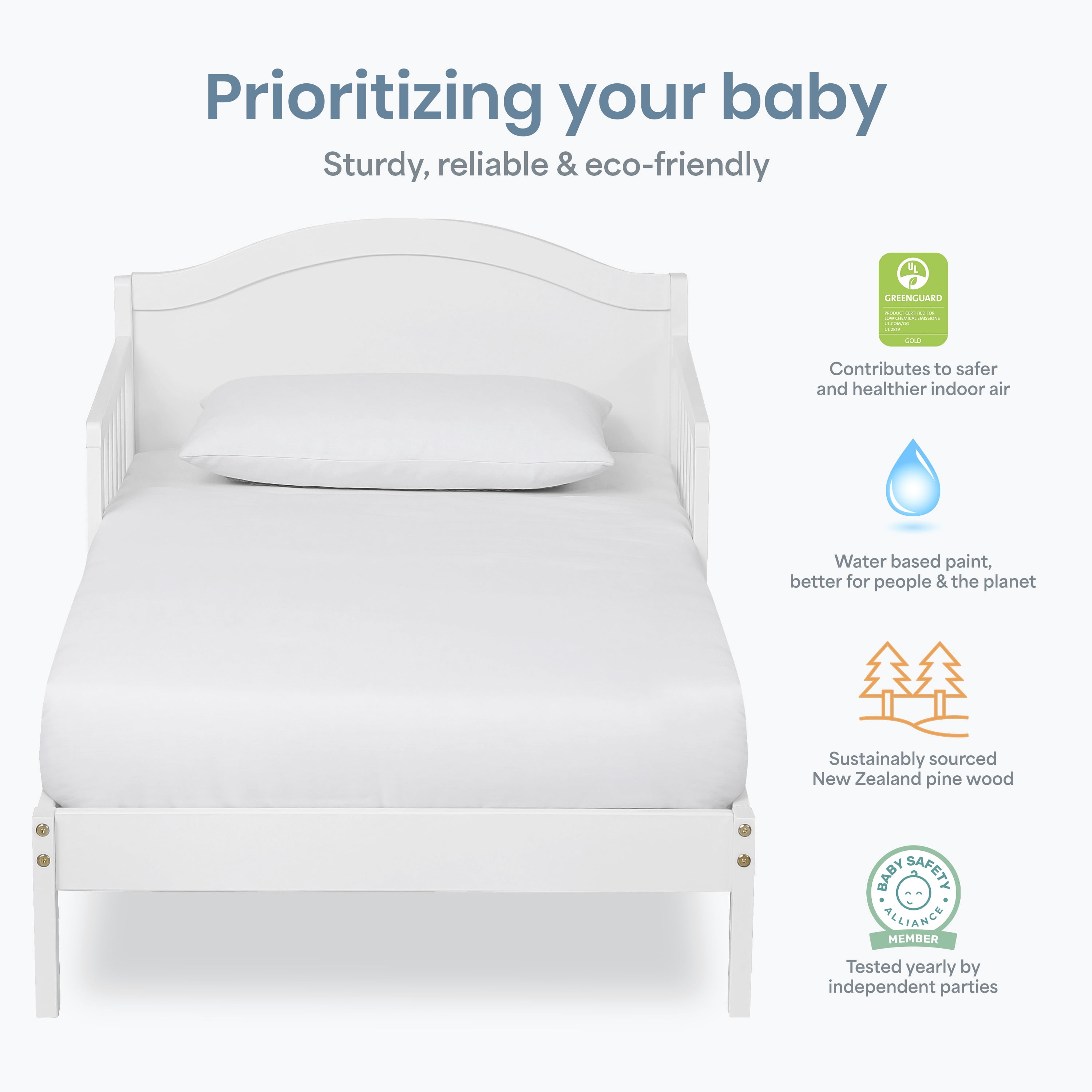 Dream on Me Sydney Toddler Bed, White