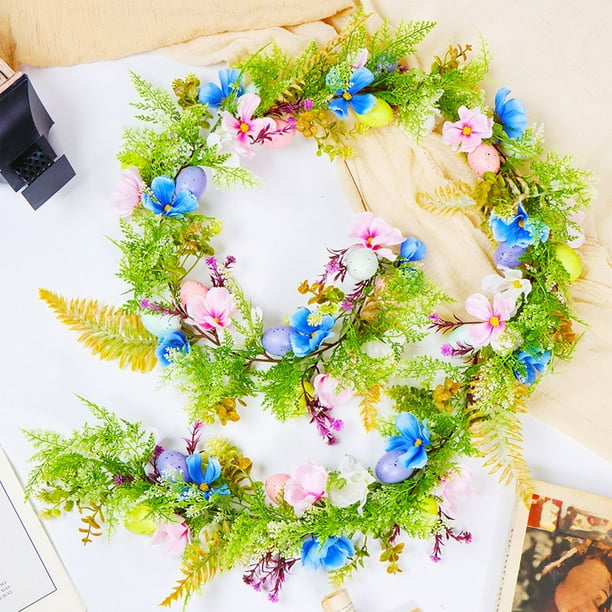 74.8inch Easter Artificial Eggs Vines Real Eucalyptuss Simulation Rattan Home Wedding Spring Festival Decoration