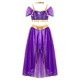 thumbnail image 5 of inhzoy Kids Girls Sequins Arabian Princess Dress-Up Wedding Birthday Festival Party Fancy Outfit 6-16 Purple 8, 5 of 7