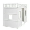 thumbnail image 3 of imerelez Twin Size House Loft Bed With Ladder-White, 3 of 9