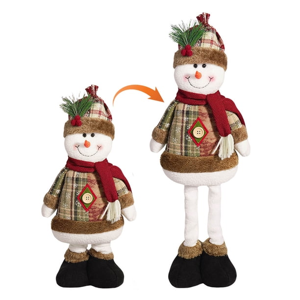 Adorno Navidad Cgtredaw Muñeca Retráctil Anciano Muñeco Nieve Alce