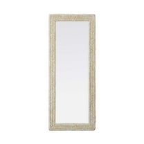 Elegant D?cor Rectangle Cornhusk Mirror 24x60 in Linen White