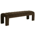thumbnail image 4 of SAFAVIEH Couture Bellisima Solid Tufted Velvet Modern Bench, Dark Brown, 4 of 6