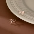 thumbnail image 2 of Sterling Silver Bow Stud Earrings for Women Teens Small Bow Stud Earrings Ribbon Earrings, 2 of 6