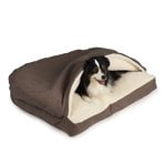Snoozer Cozy Cave Square Pet Bed, Large, Palmer Indigo, Hooded Nesting Dog Bed