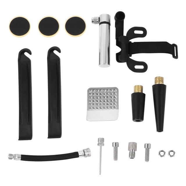Shisuyan Portable Bike Pump with Locking Buckle for Fast Inflation Lightweight Aluminum Alloy Silver Color Fits Under Water Bottle Cage