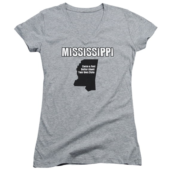 - Mississippi - Juniors Cap Sleeve V-Neck Shirt - XX-Large