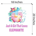 thumbnail image 4 of Watercolor Decal Just A Girl That Loves Elephants Living Room Wall Decal for Family Multicolored Flowers Inspirational Quote Cute Themed Room Décor - Size: 18 In x 20 In, 4 of 5