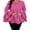 Hot Pink, variant on Womens Plus Size Tops Flared Long Sleeve Shirts Fashion Round Neck Ruffle Blouses Dressy Casual