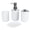 White, variant on YAHHU 4‑Piece Bathroom Kit – Soap Dispenser, Soap Dish, Rinse Cup & Storage Cup in Sleek Gray