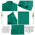 thumbnail image 6 of LA LEELA Men's Hawaiian Shirt Solid Beach Shirts Casual Button Up Short Sleeve Shirts for Men L Emerald, Plain, 6 of 6