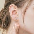 thumbnail image 2 of Solid 925 Sterling Silver Sparkling Cubic Zirconia Stud Earrings for Women Teens Round CZ Stud Earrings 5MM/6MM/7MM Simulated Diamond Studs, 2 of 9